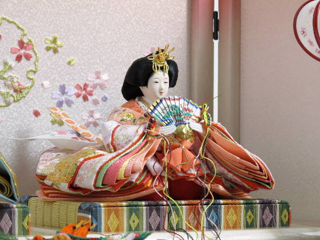 金彩桜松雛人形ぼかしピンクコンパクト親王飾り