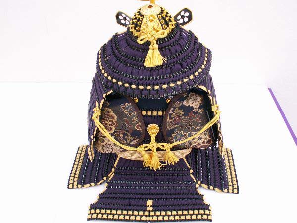 伊達政宗弦月形前立て大鎧10号二曲家紋飾りの五月人形