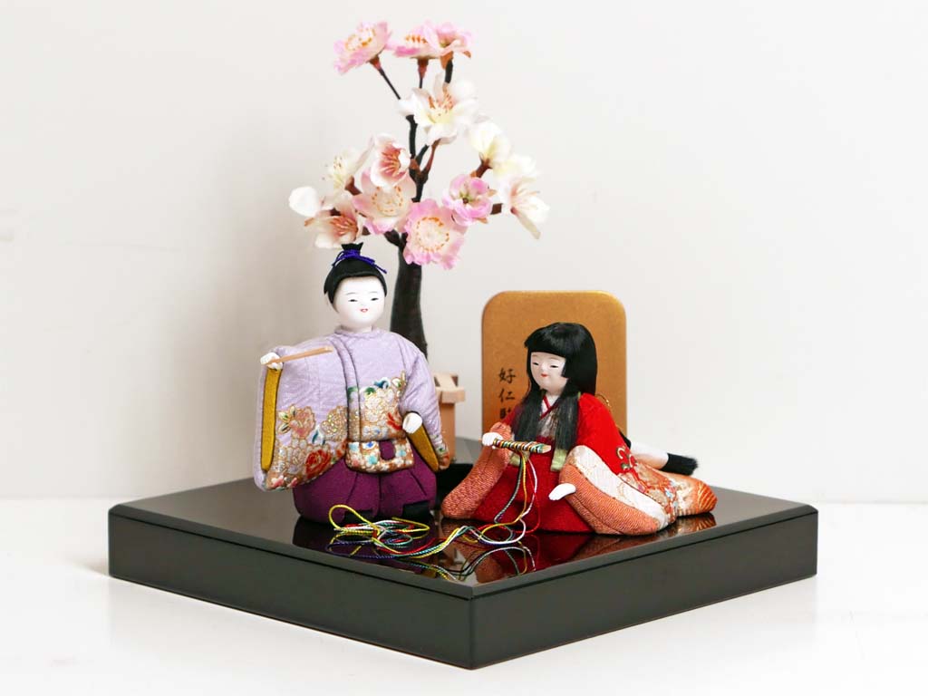 コンパクトサイズのかわいい創作木目込み雛人形桜飾り
