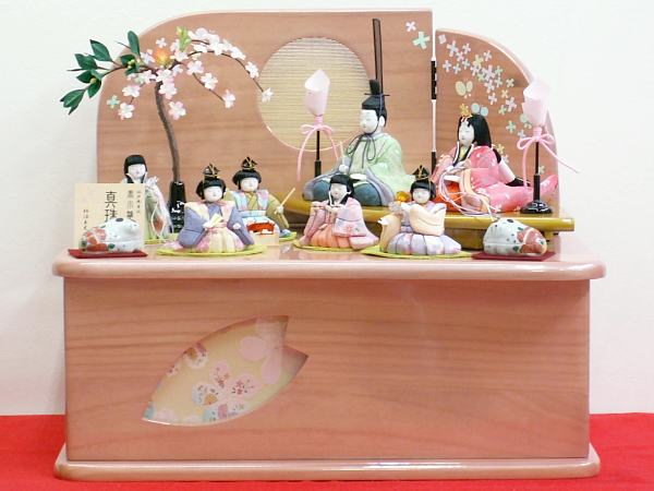 かわいい木目込み雛人形収納式七人飾りが安い 木目込み雛人形～広島市の人形問屋十二段屋