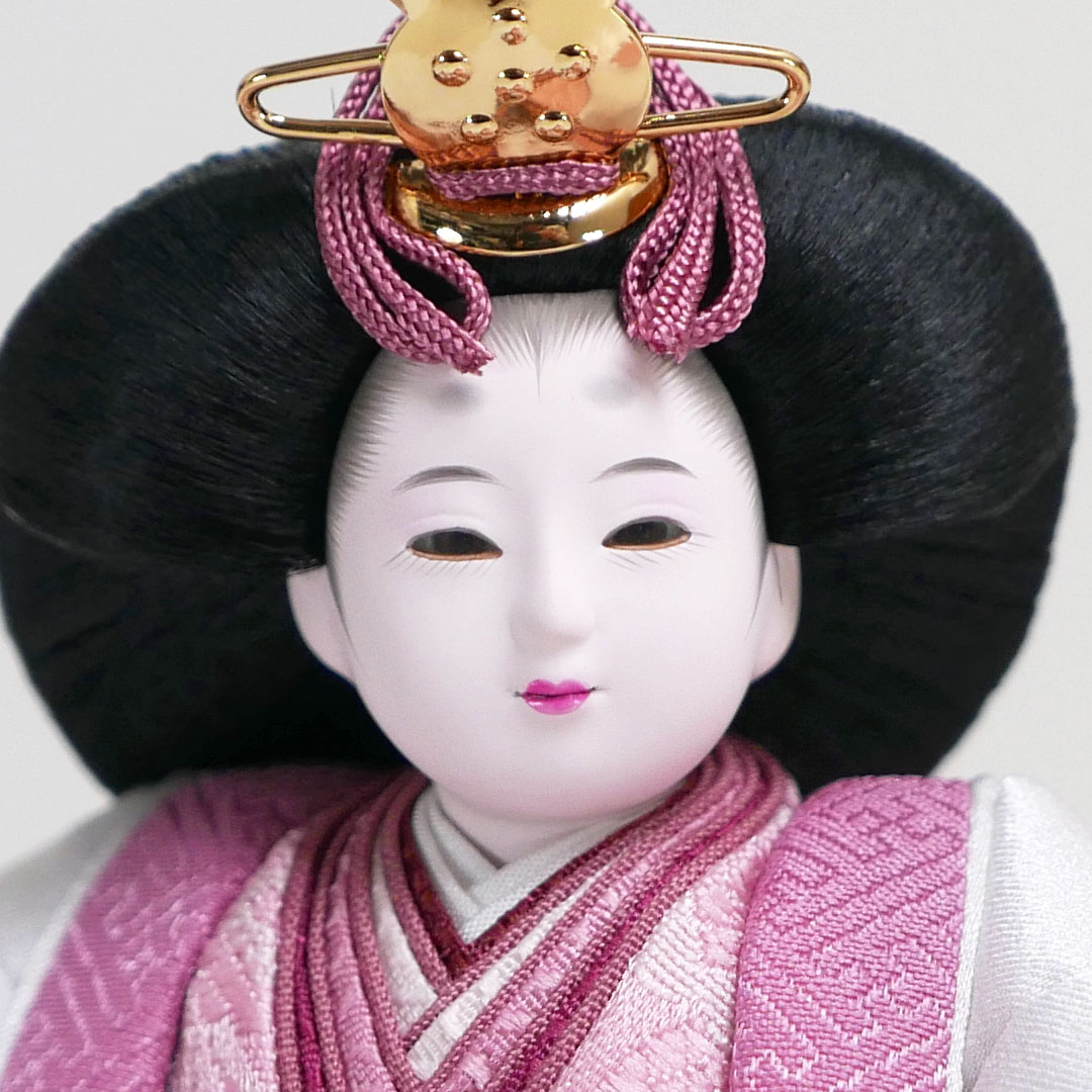 柴田家千代作 手描き桜白衣装雛人形