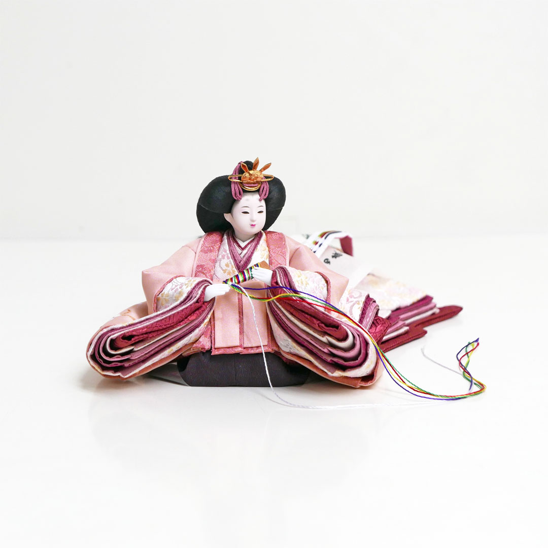 柴田家千代作 手描き桜ピンク衣装雛人形