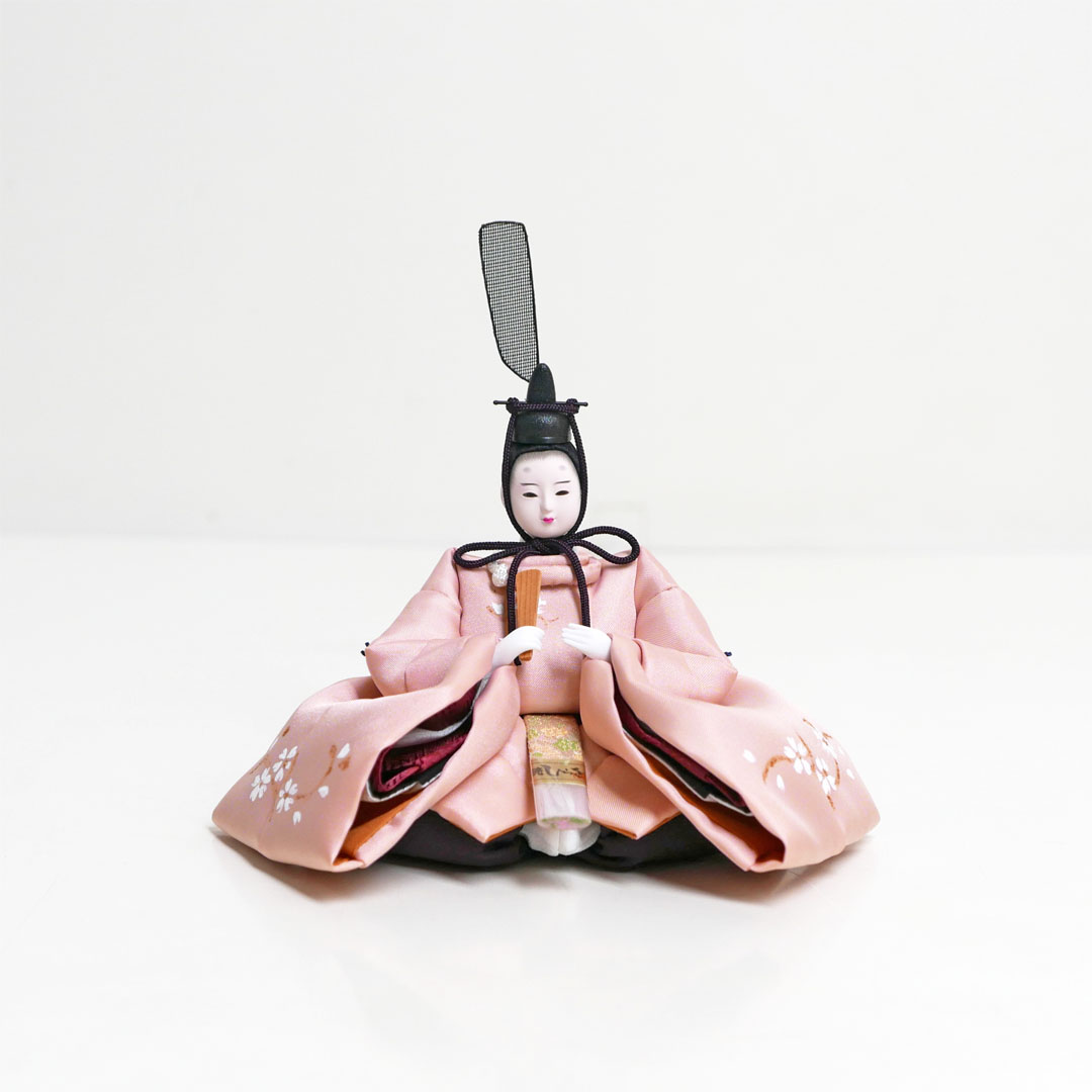 柴田家千代作 手描き桜ピンク衣装雛人形