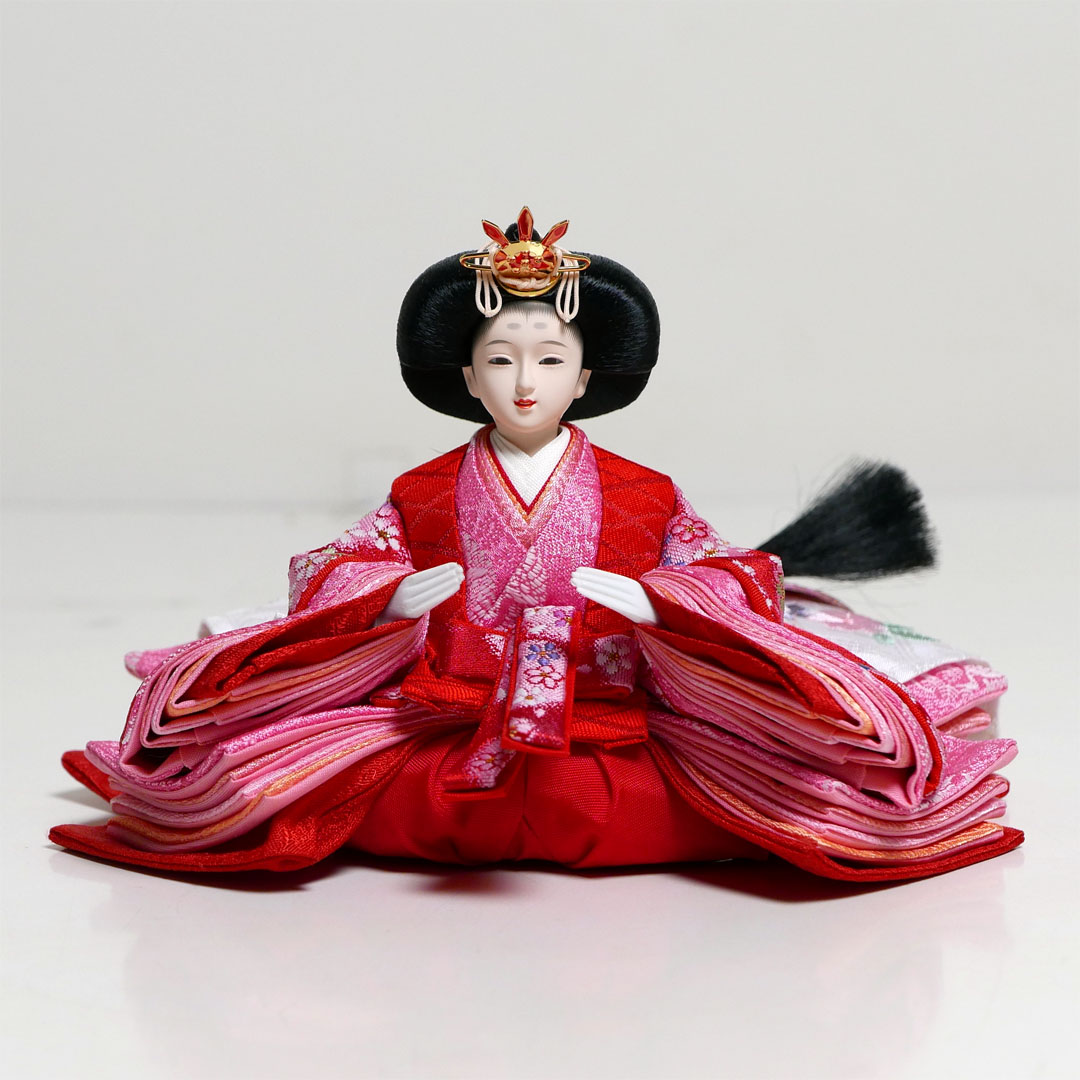 霞小花柄衣装の雛人形