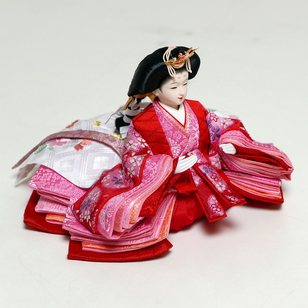 霞小花柄衣装の雛人形