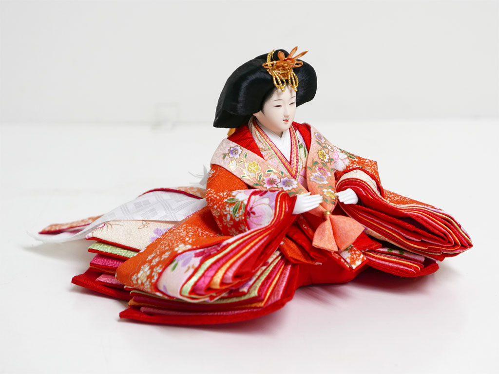 桜柄友禅衣装雛人形