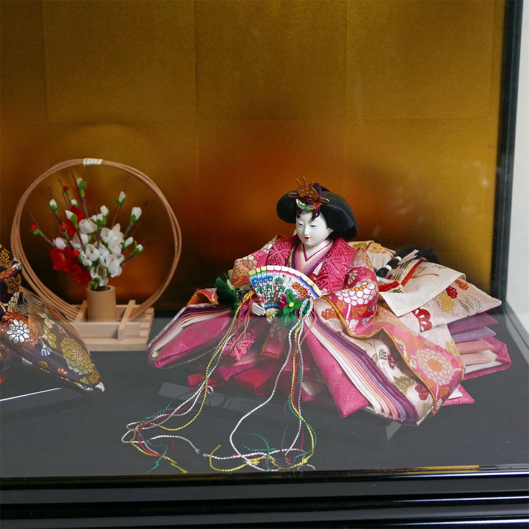 【激安特価在庫処分】小出松寿作 頭 藤澤瑞馨 華紋正絹衣装雛人形ケース飾り