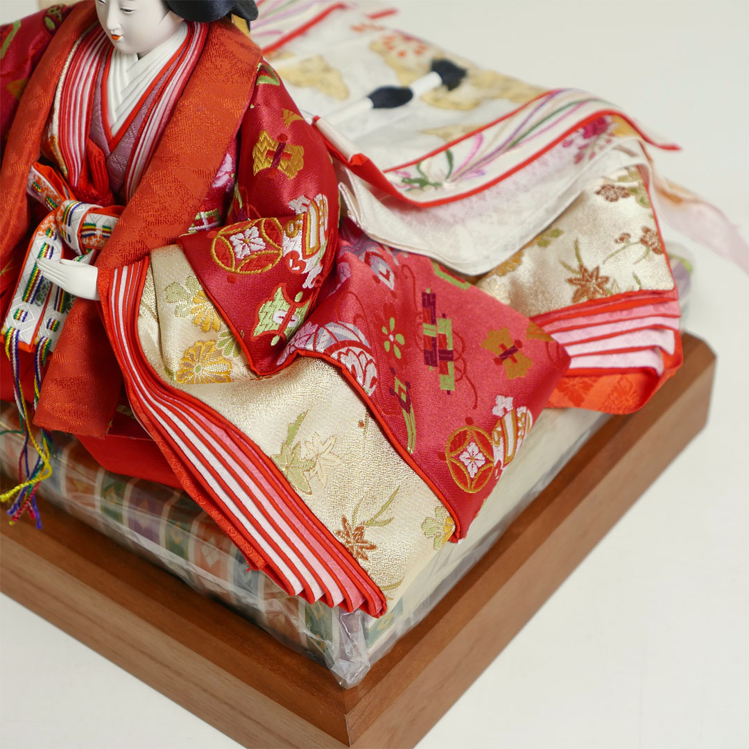 小西清甫作 吉祥紋様衣装雛人形焼桐枠金屏風親王飾り