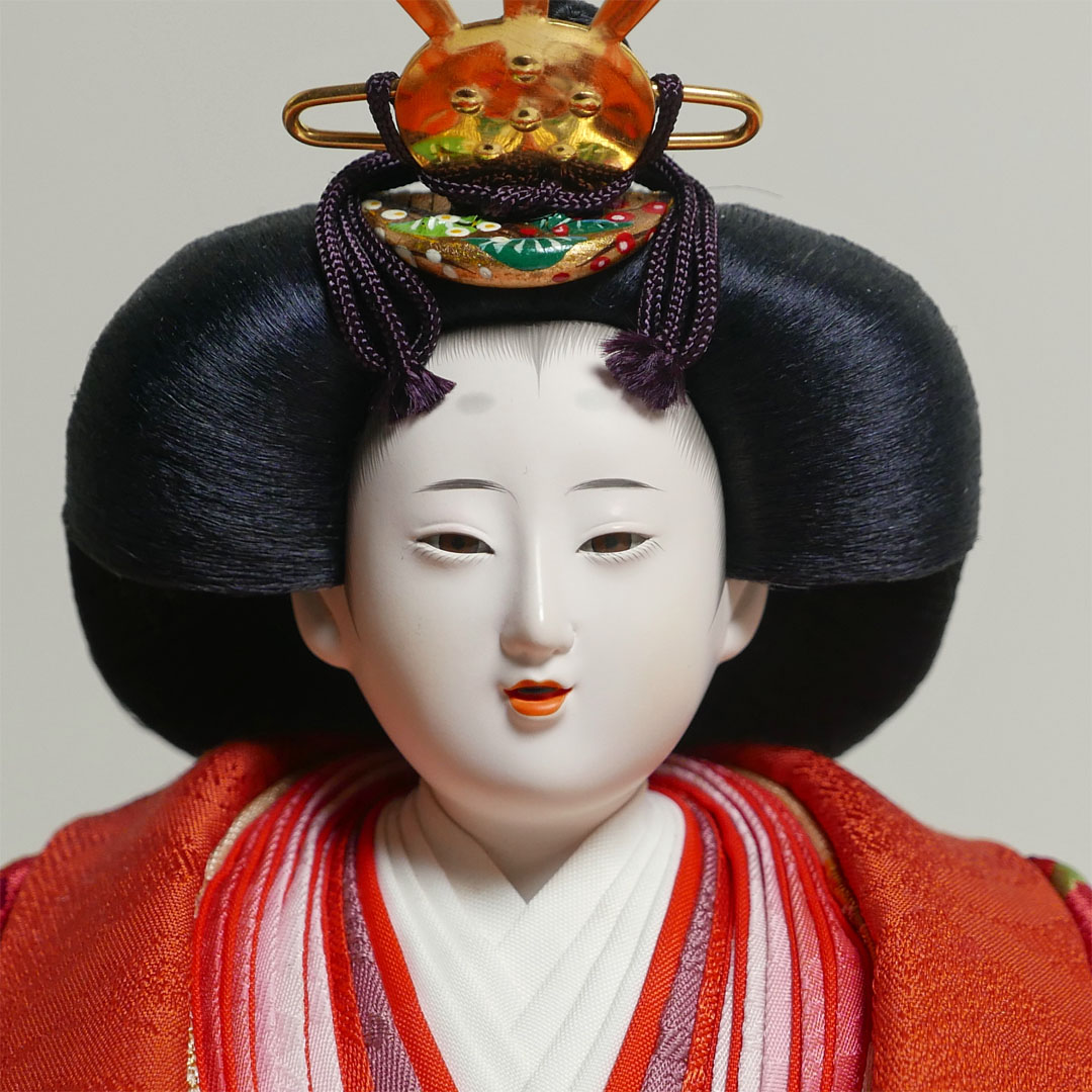 小西清甫作 吉祥紋様衣装雛人形焼桐枠金屏風親王飾り