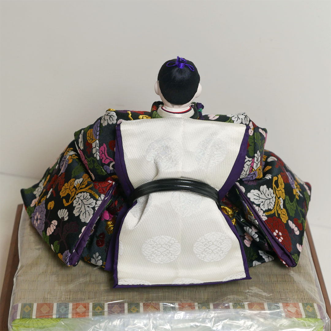 小西清甫作 吉祥紋様衣装雛人形焼桐枠金屏風親王飾り