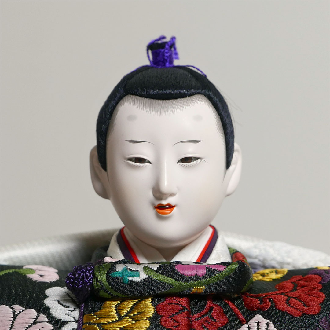 小西清甫作 吉祥紋様衣装雛人形焼桐枠金屏風親王飾り