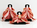 【激安特価在庫処分】花柄オレンジ金襴衣装の三五三人官女