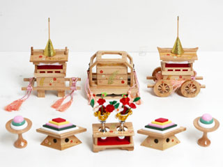 【激安特価在庫処分】25号白木透明塗春梅山鉾6点セット342953-25
