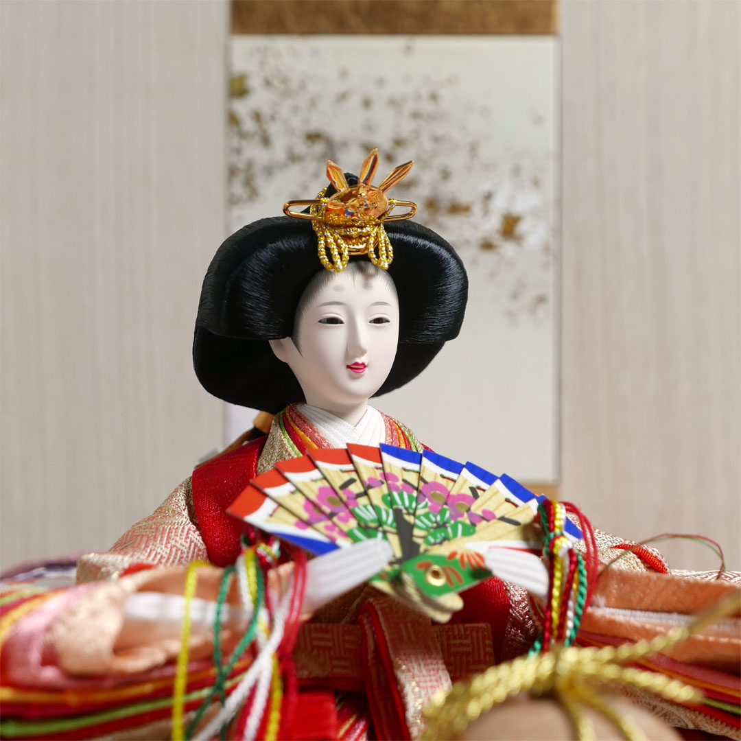 糸屋輪宝衣装雛人形白木目屏風収納飾り