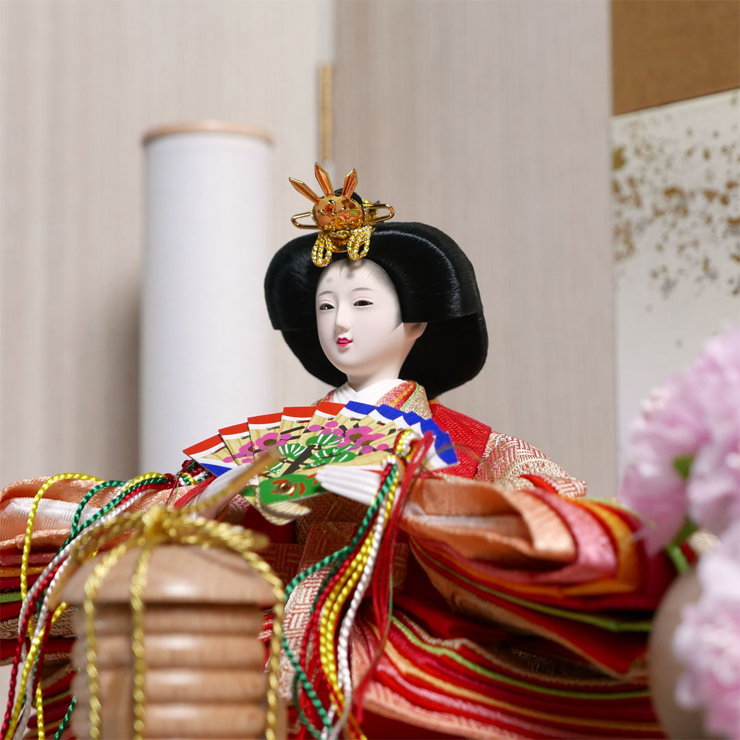 糸屋輪宝衣装雛人形白木目屏風収納飾り