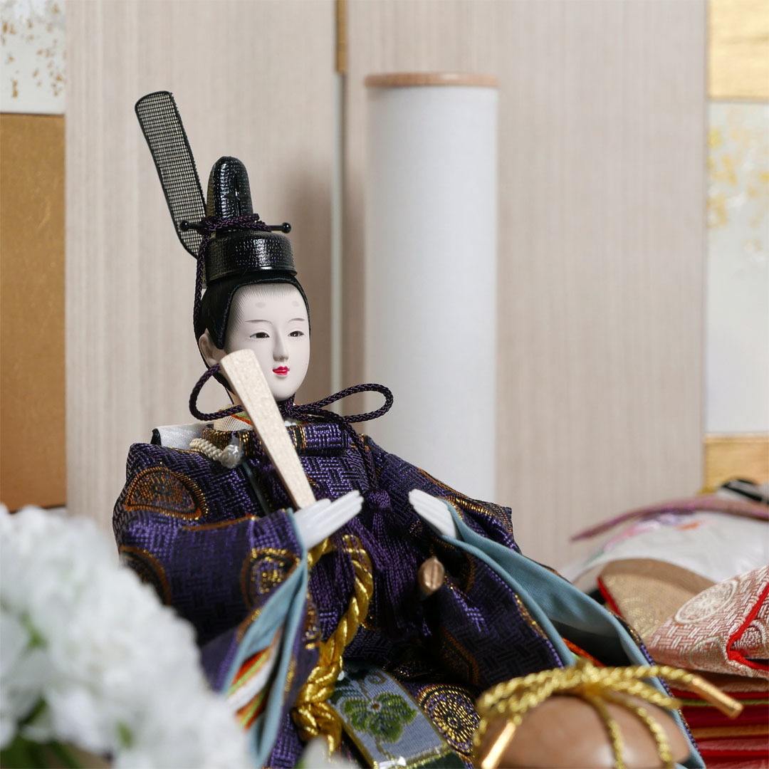 糸屋輪宝衣装雛人形白木目屏風収納飾り