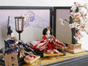 桜模様の金襴衣装雛人形雪輪刺繍桜収納飾り