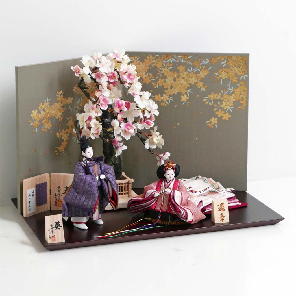 柴田家千代作 麻の葉柄衣装創作親王金桜飾り