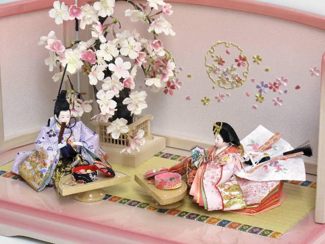 金彩桜松雛人形ぼかしピンクコンパクト桜重箱飾り