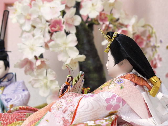 金彩桜松雛人形ぼかしピンクコンパクト桜重箱飾り