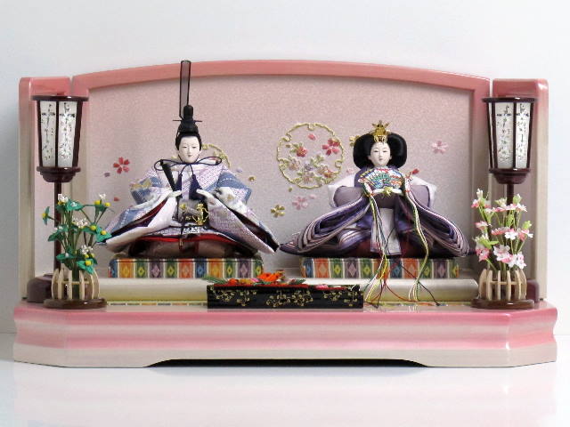 紫友禅親王雛船盛りお節ぼかしピンク飾り