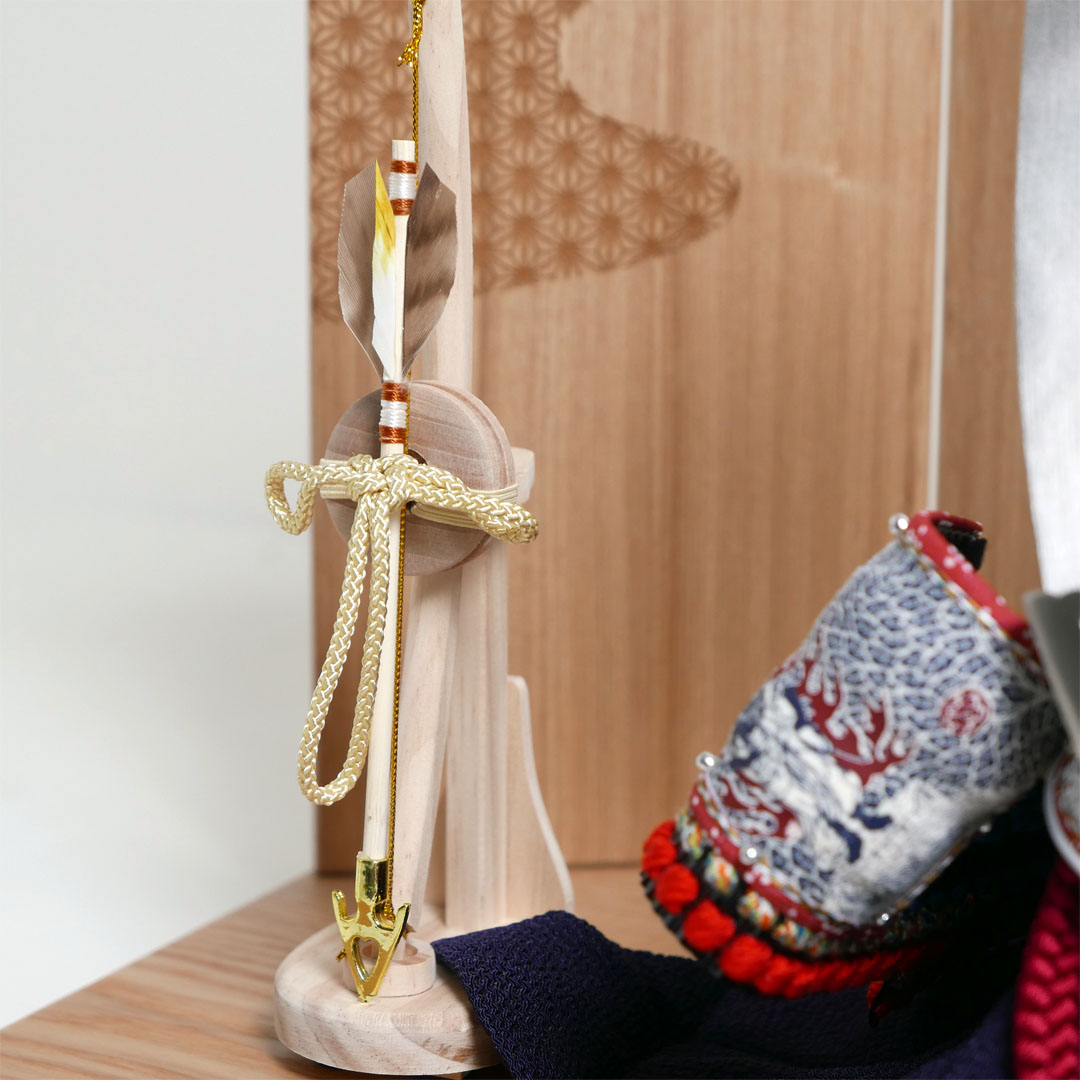 雄山作 浅葱威之兜12号タモ麻の葉模様飾り 国宝模写