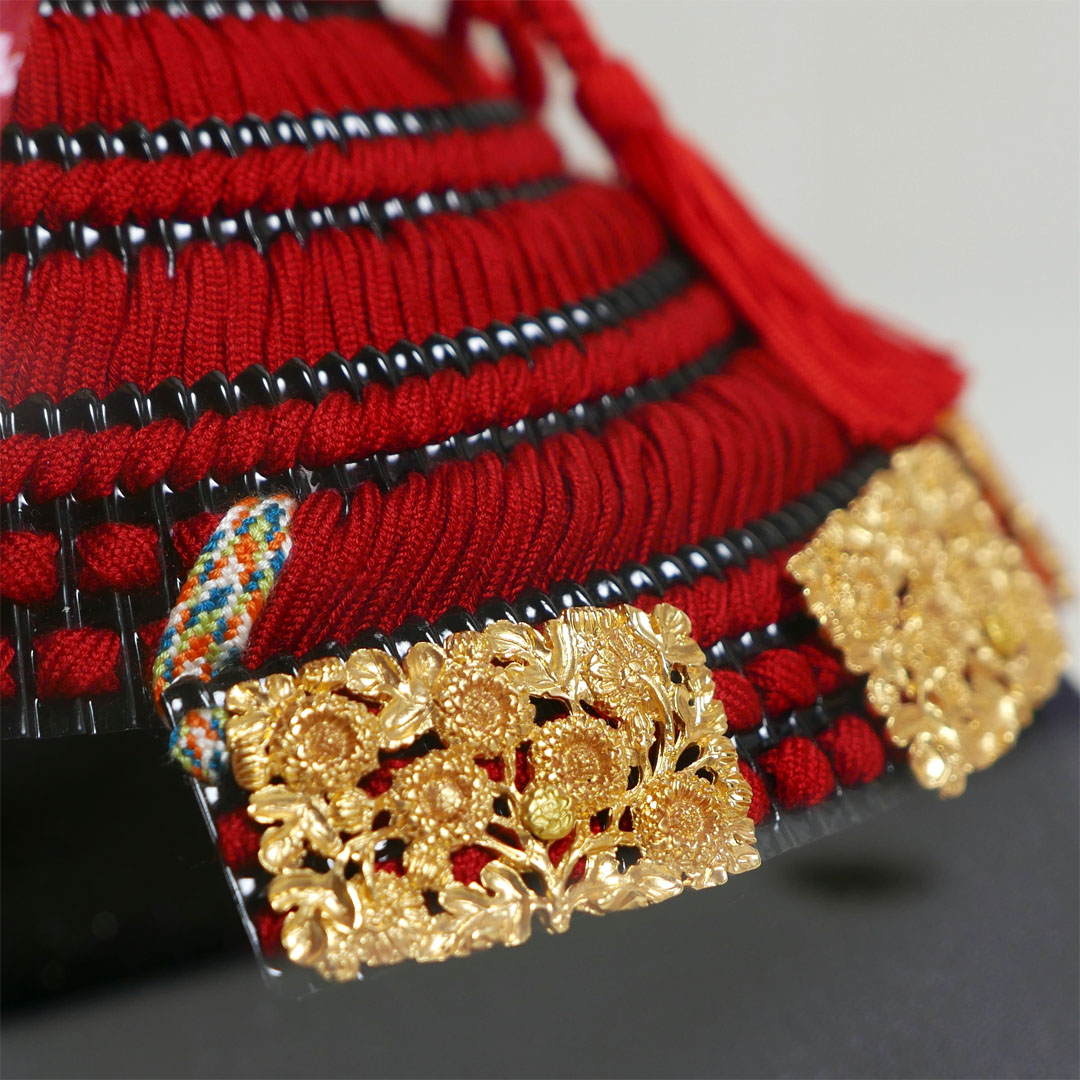 雄山作 12号菊一文字之兜 アクリル5面ケース飾り 国宝模写