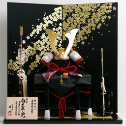 日御碕神社所蔵国宝模写白糸威しの兜15号金銀桜屏風飾り