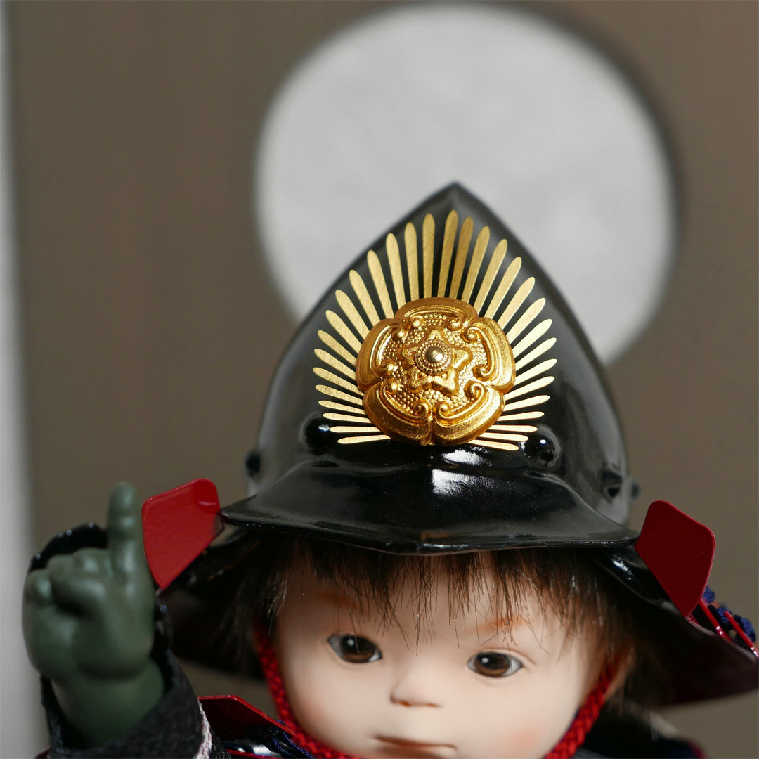 人形工房壹三作 一番星織田信長 子供大将白月グレー飾り もののふ童 武者人形