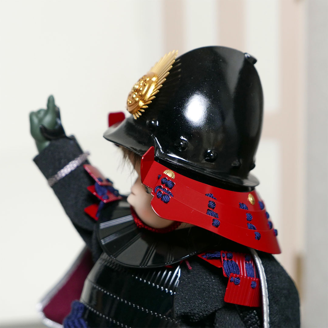 人形工房壹三作 一番星織田信長 子供大将白月グレー飾り もののふ童 武者人形