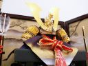 金小札色々威し竜前立て兜15号山水高床の五月人形