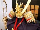 純金箔押し総裏白檀塗18号兜[平安道齋工房]金格子富士型の五月人形