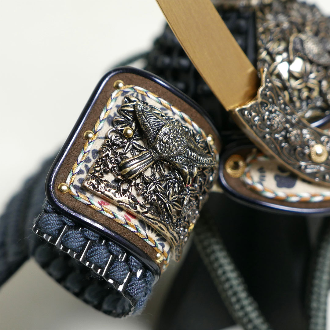 雄山作 無双雀 1/5 奉納兜 黒小札鉄色威 兜単品