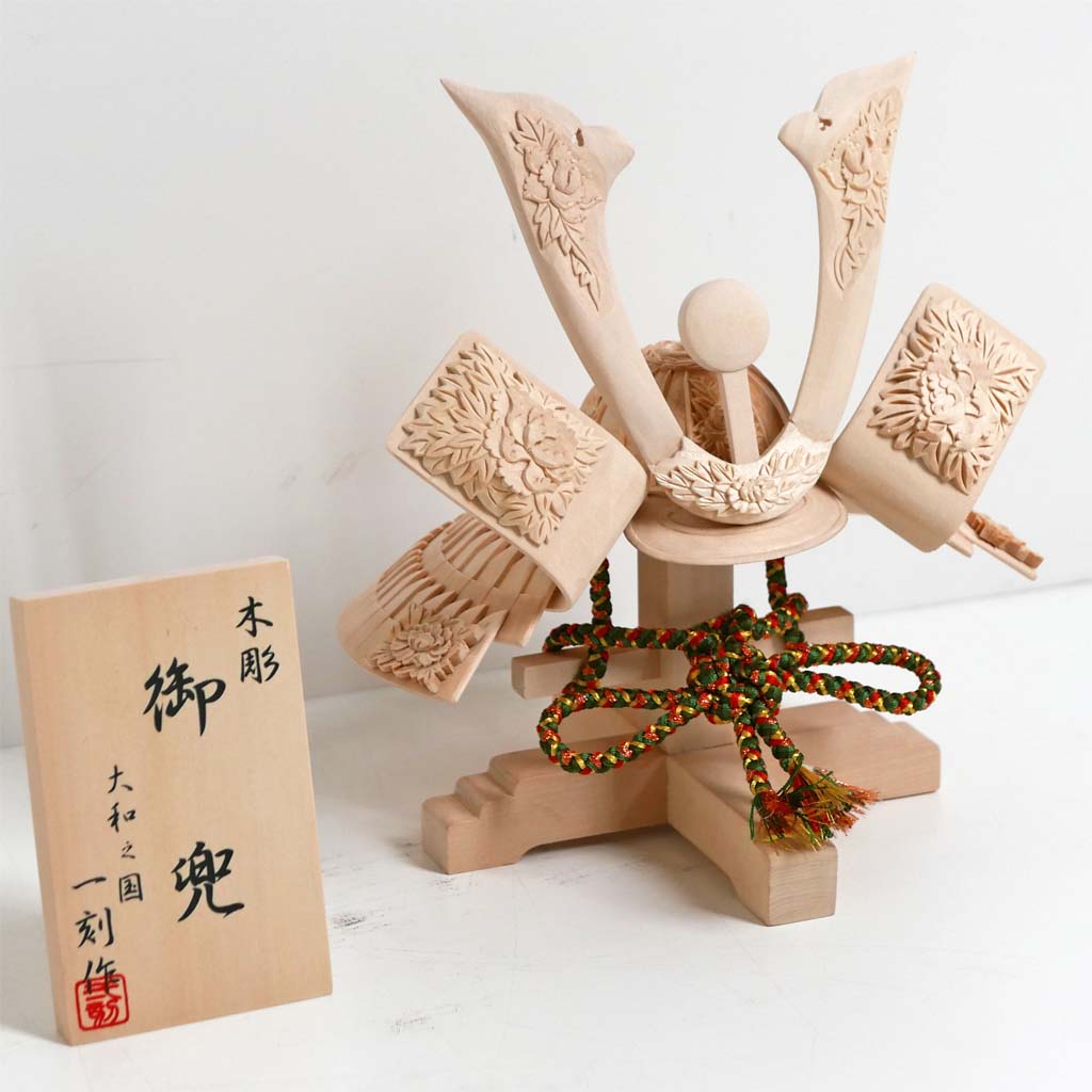 木彫り8号日輪の木製兜が安い 一刻作 五月人形～広島市の人形問屋十二段屋