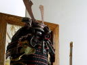 赤小札黒糸威しブロンズ仕様胴丸鎧収納竜虎二曲の五月人形