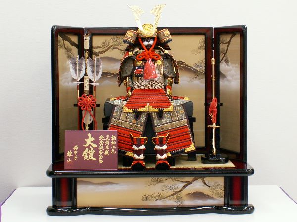 黒小札朱威し大鎧7号山水高床の五月人形