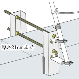 万力型ベランダ塀取付金具
