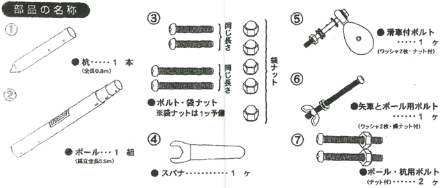 6号強力肉厚ポールの説明書