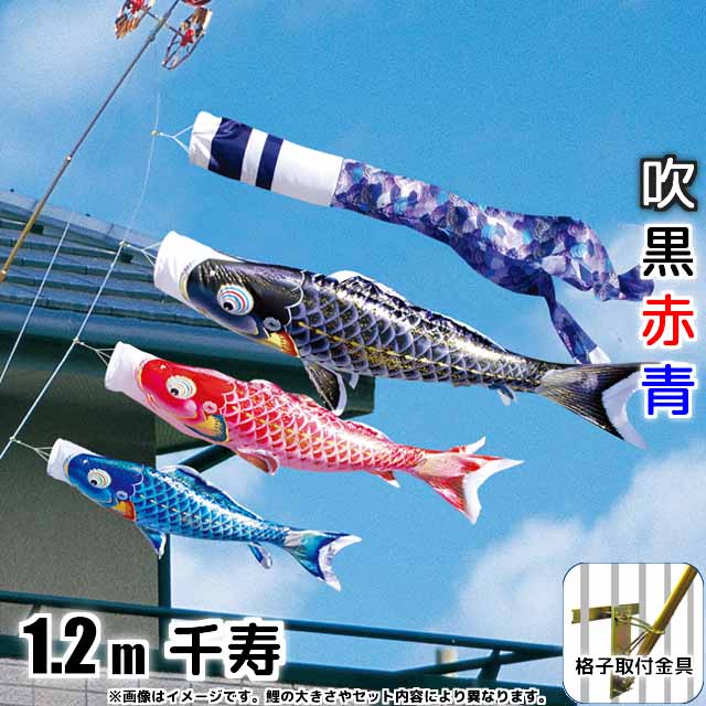 1.2m千寿鯉のぼりベランダ用ロイヤルセットが安い 徳永鯉のぼり ～広島