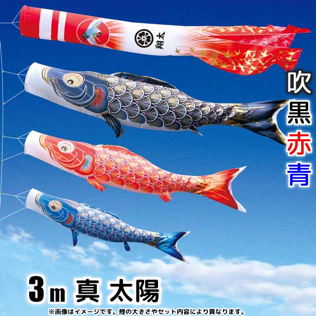 3m真・太陽鯉のぼり6点セット(ポールなし)