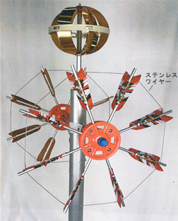 ベランダ鯉のぼり用矢車回転球ポールセット