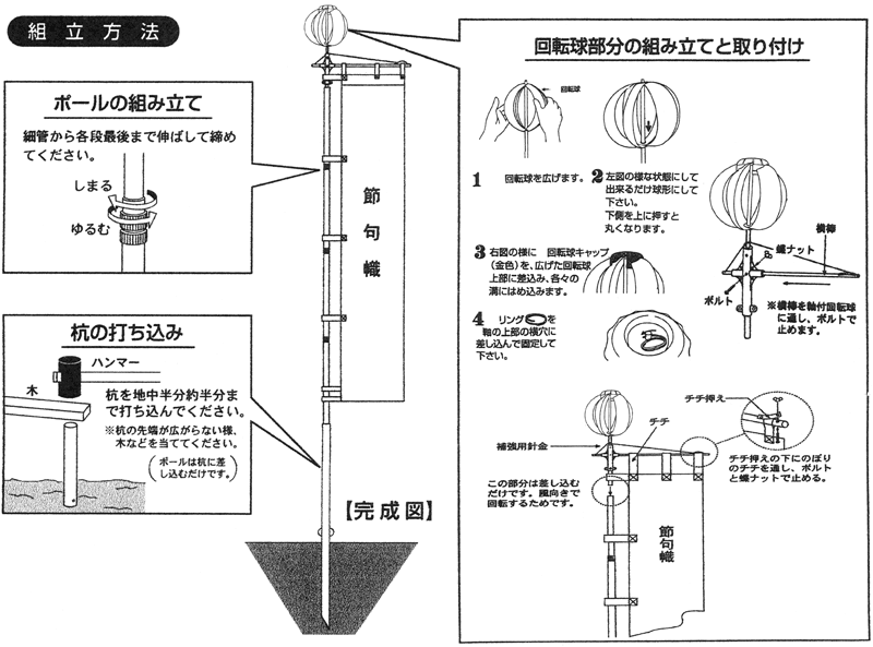 幟旗無し杭打ち式ガーデンセットが安い 広島市の人形問屋十二段屋